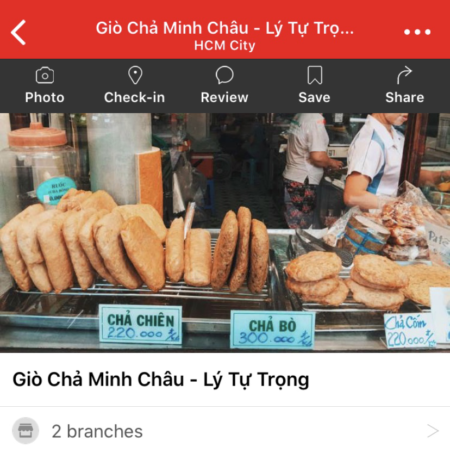ベトナムデリバリーアプリ　Foodyの画面